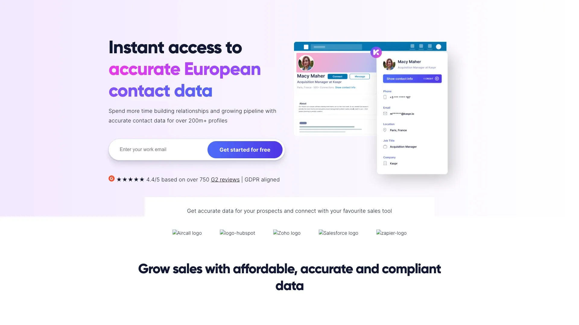 Official Kaspr website screenshot