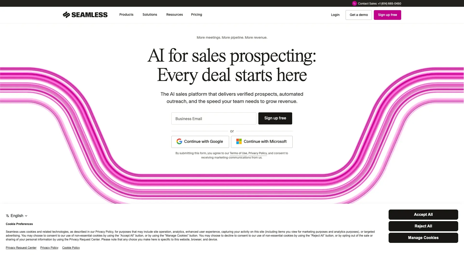 Official Seamless.AI website screenshot