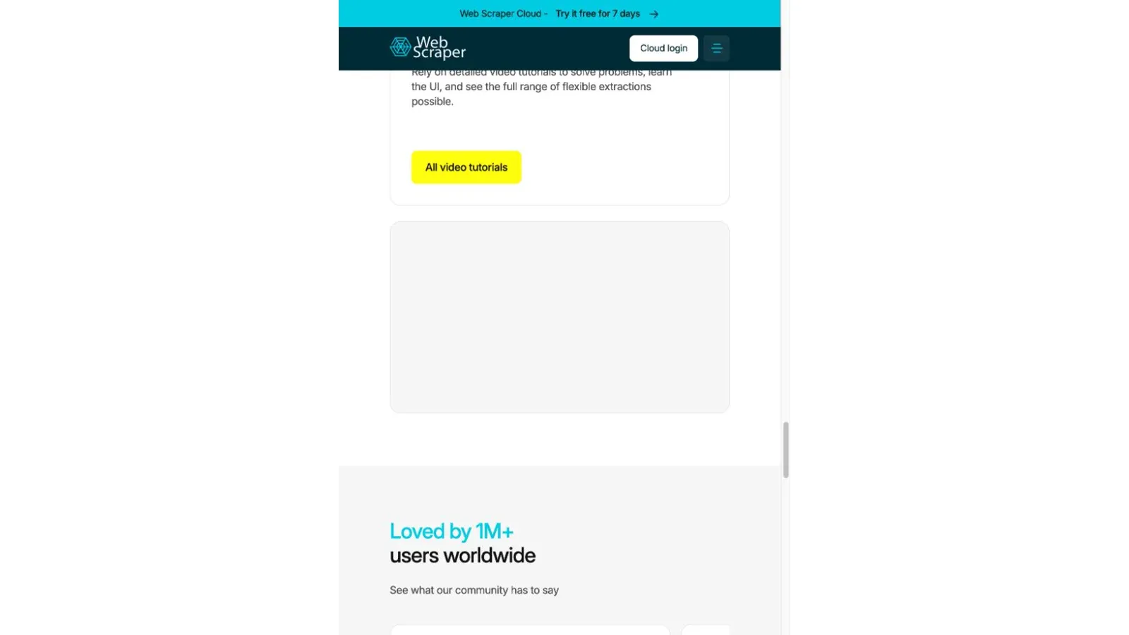 Web Scraper official product page screenshot captured on August 13, 2026