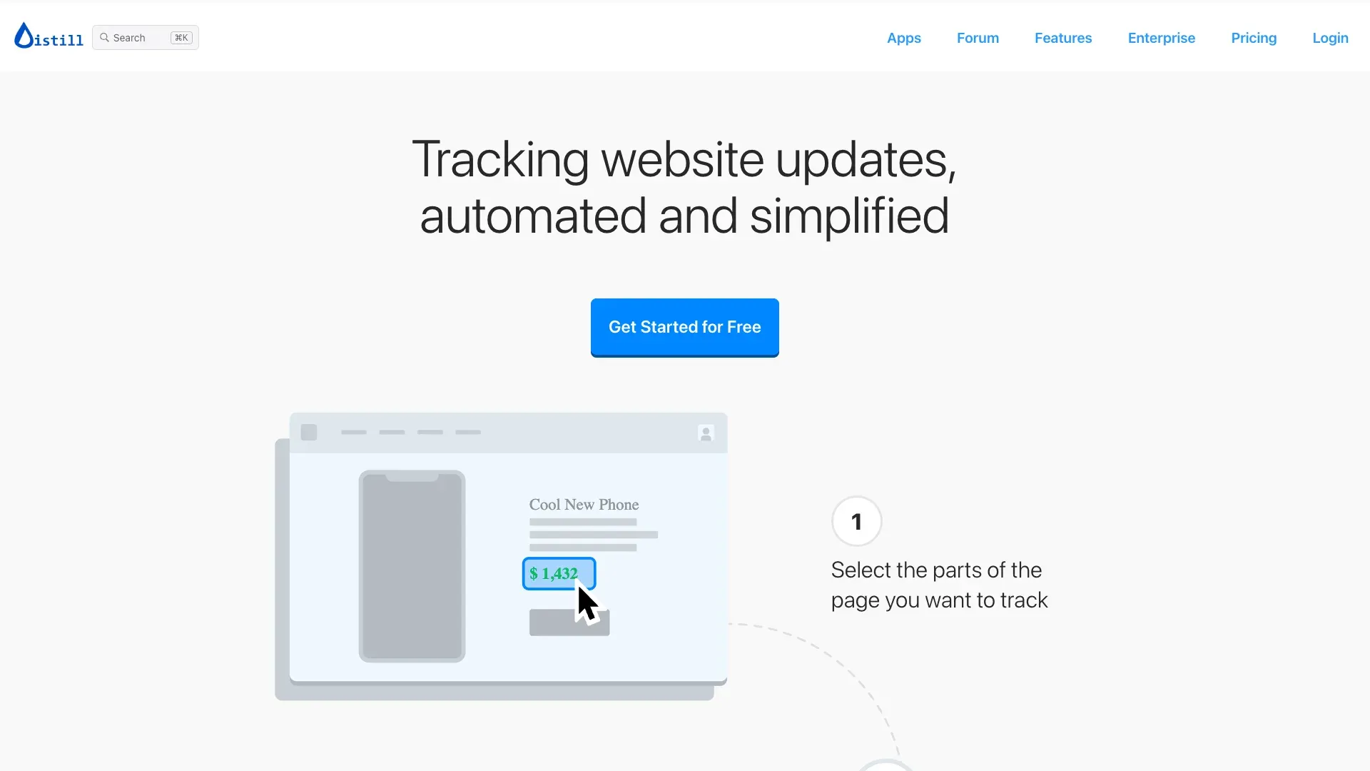 Official Distill.io website screenshot