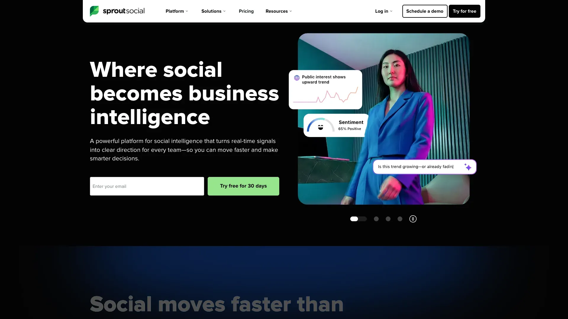 Official Sprout Social website screenshot