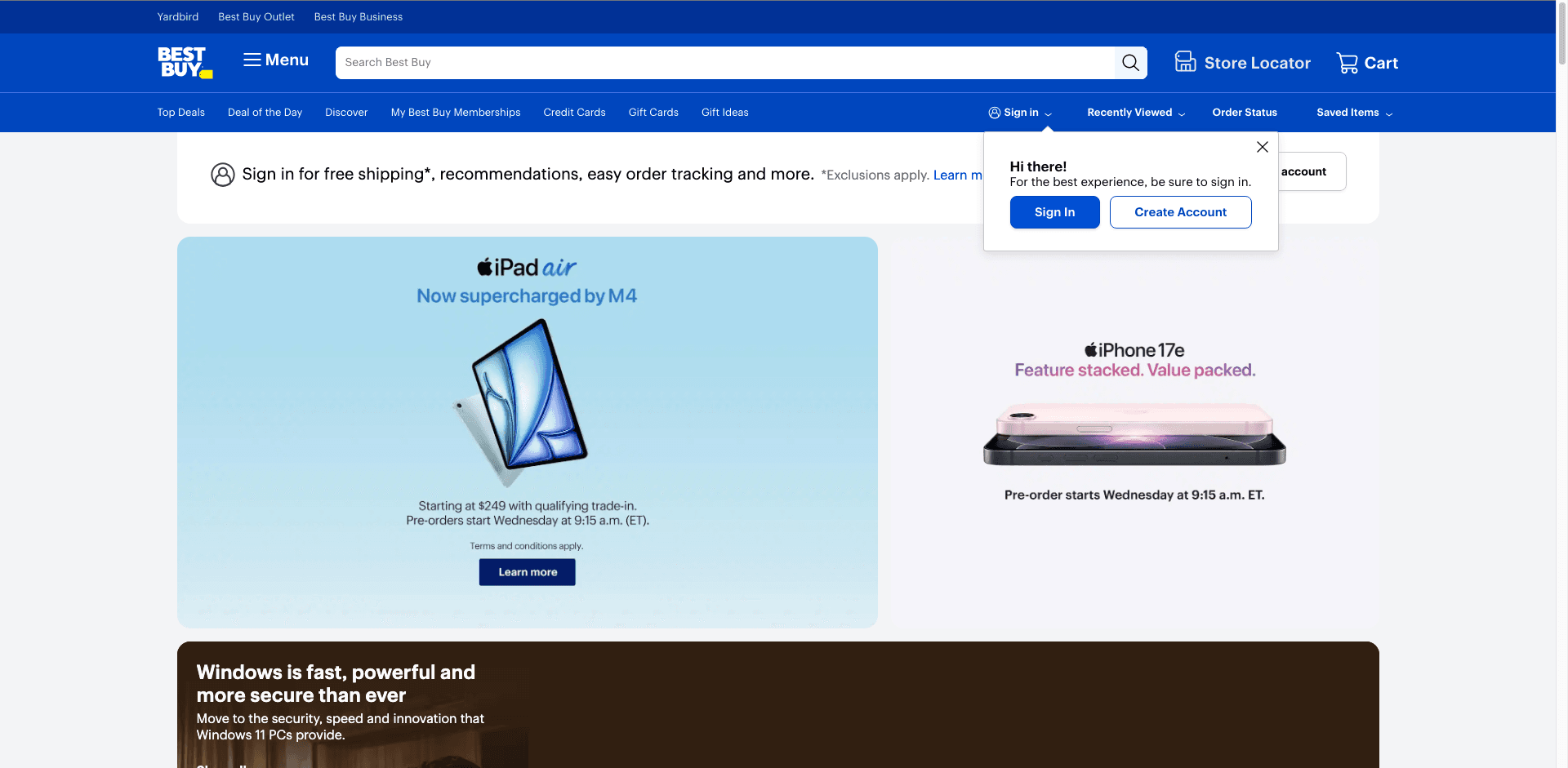 Best Buy Website Screenshot