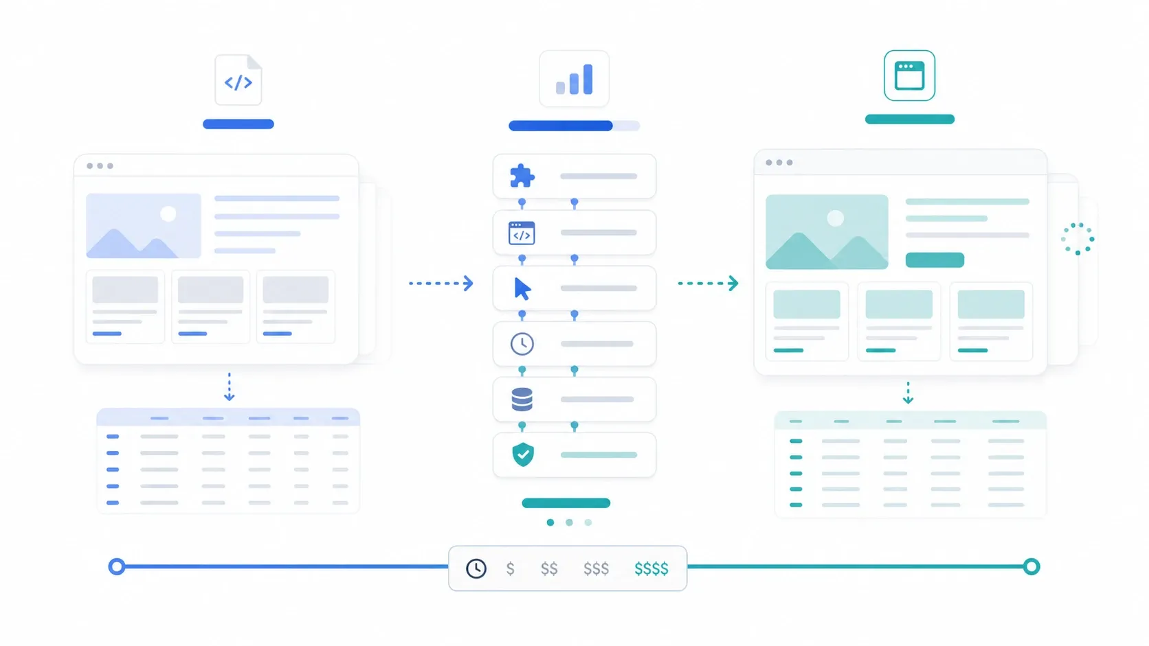Dynamic content and maintenance tradeoff visual