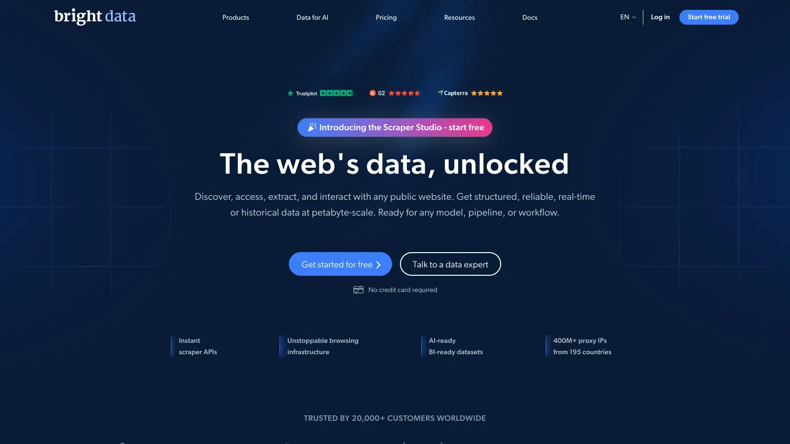 Bright Data official website screenshot