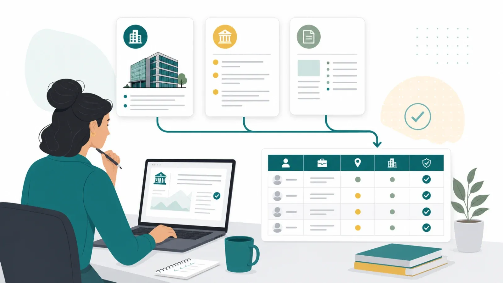 Compliant employer research workflow using public company pages, directories, and verified notes