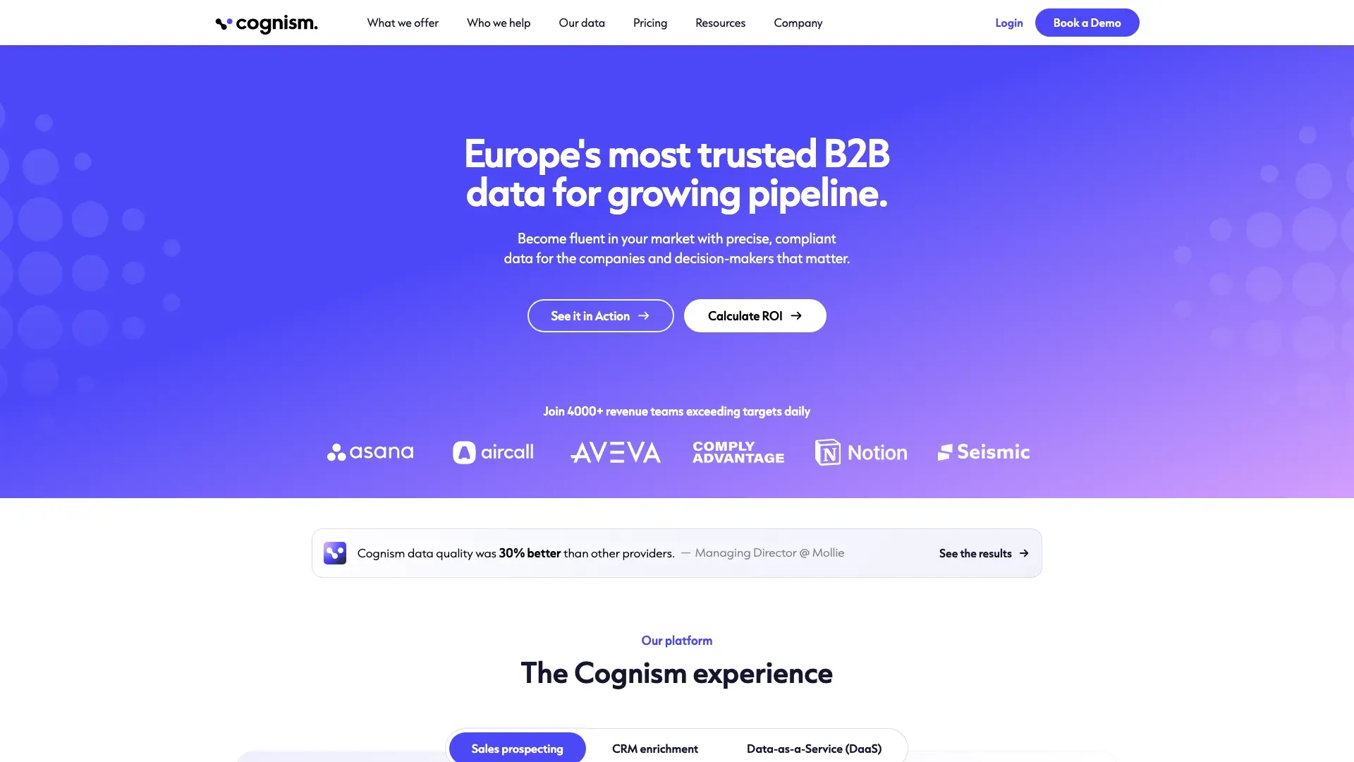 Cognism official website screenshot