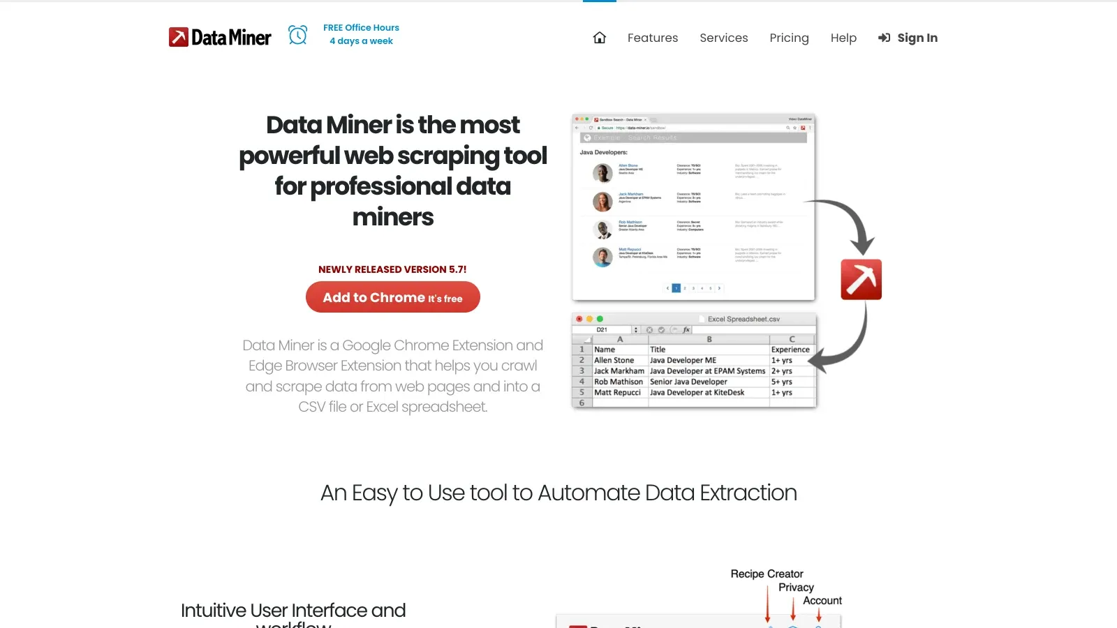 Data Miner official website screenshot