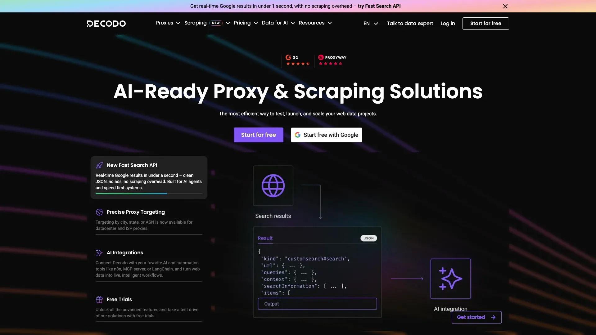 Decodo official website screenshot