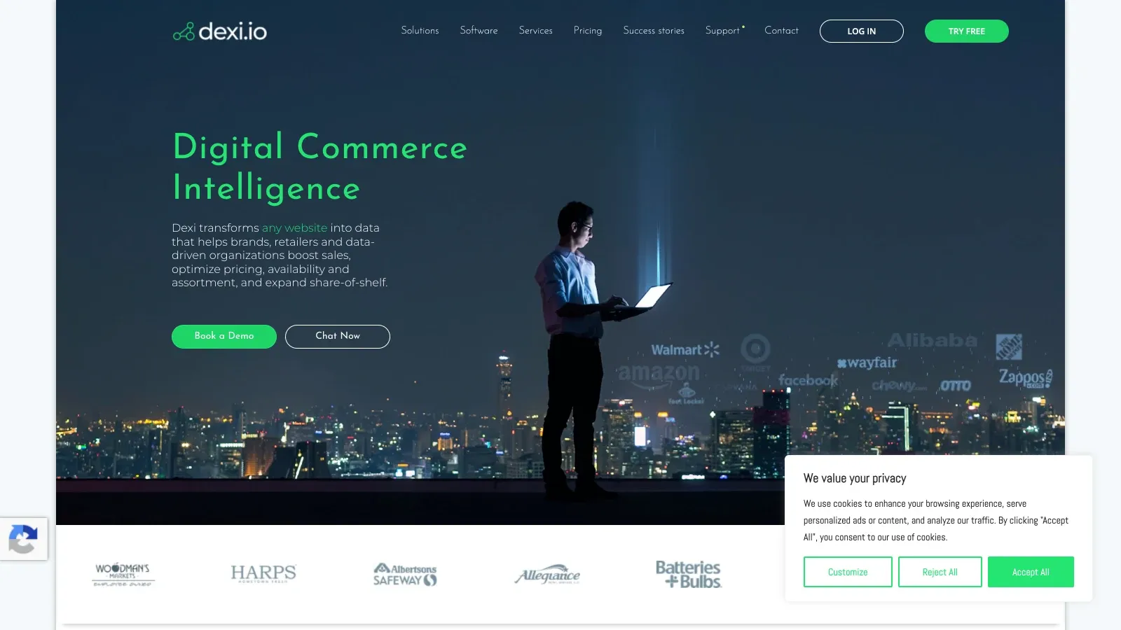 Dexi.io official website screenshot