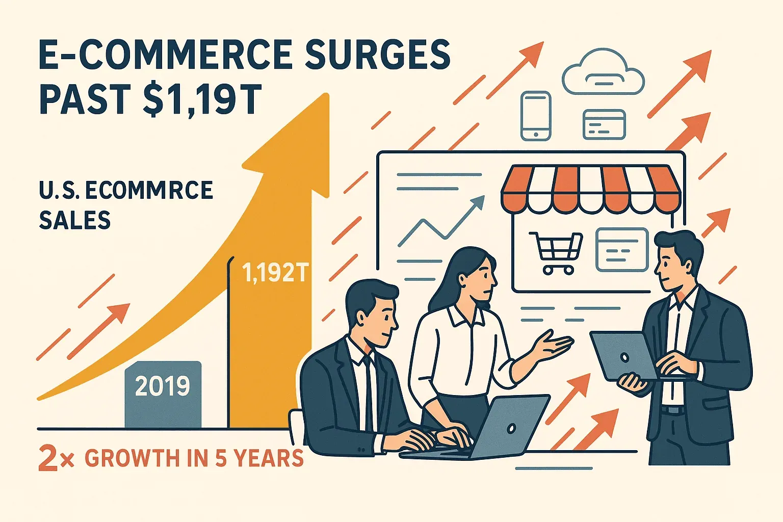 Il commercio elettronico negli Stati Uniti supera 1,23 trilioni di dollari nel 2025