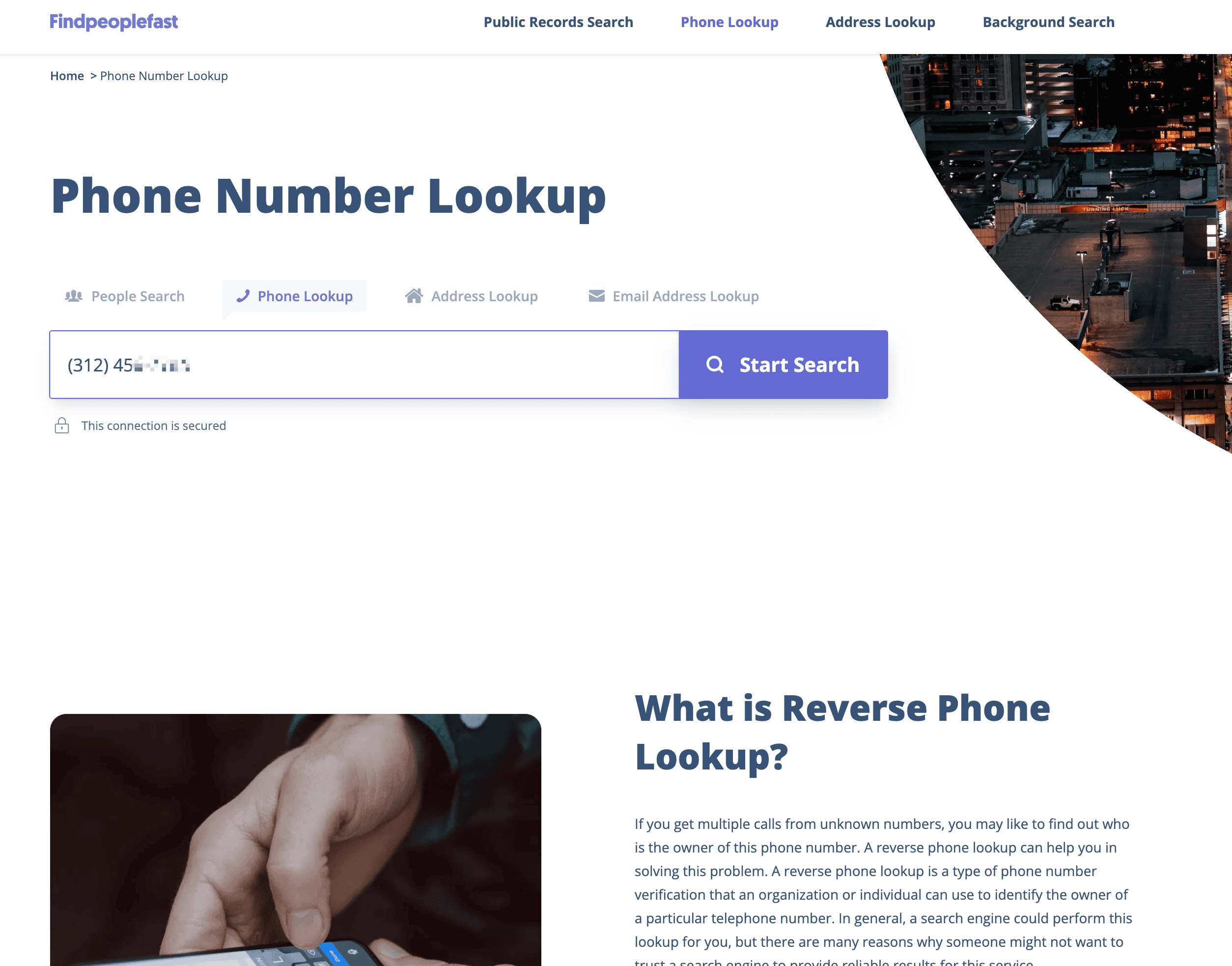 Phone Lookup Result Screenshot