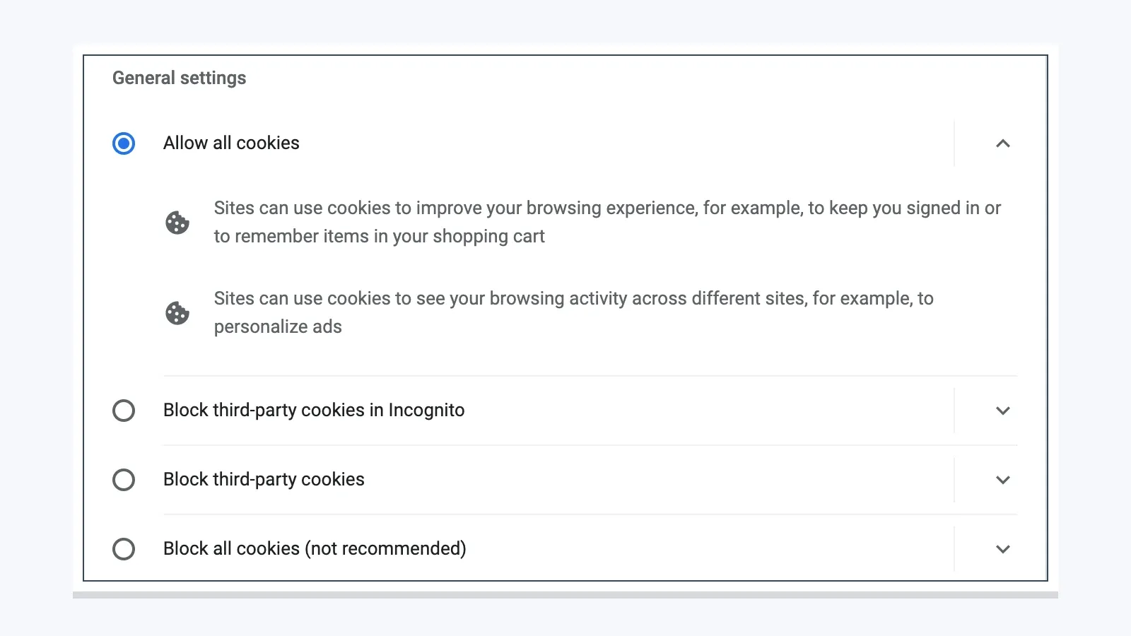 Configuración de cookies de Chrome relevante para el seguimiento de HubSpot