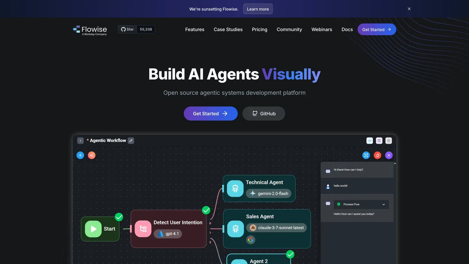 Flowise official website screenshot