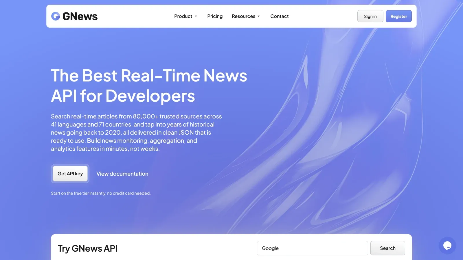GNews official website screenshot
