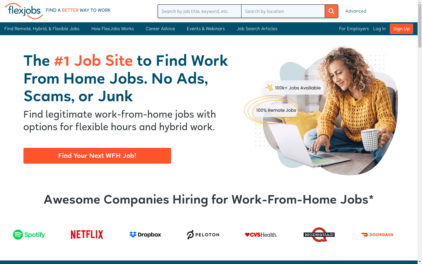 FlexJobs Homepage