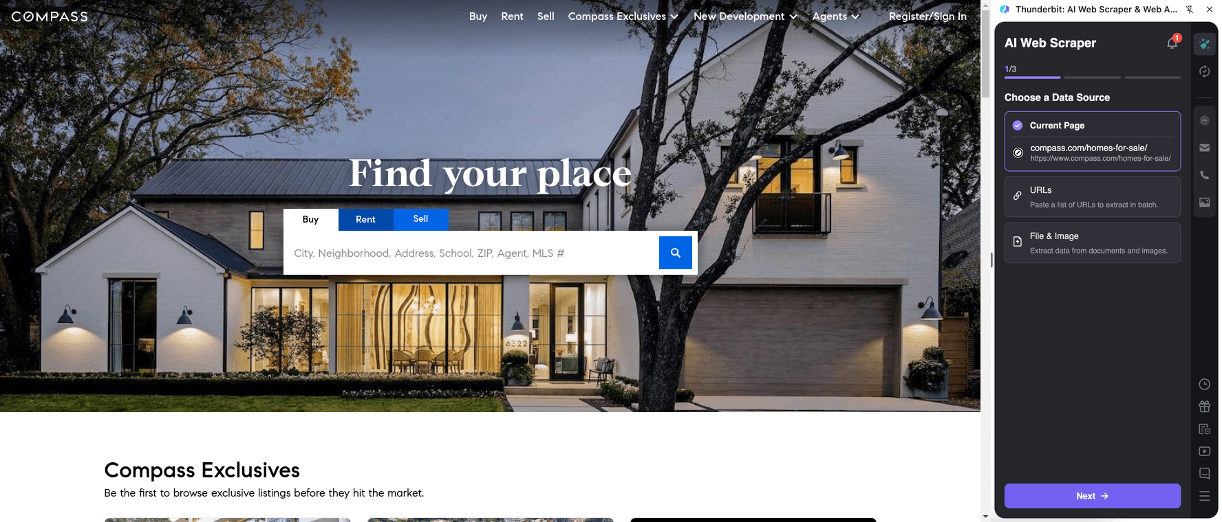 Compass Website Screenshot