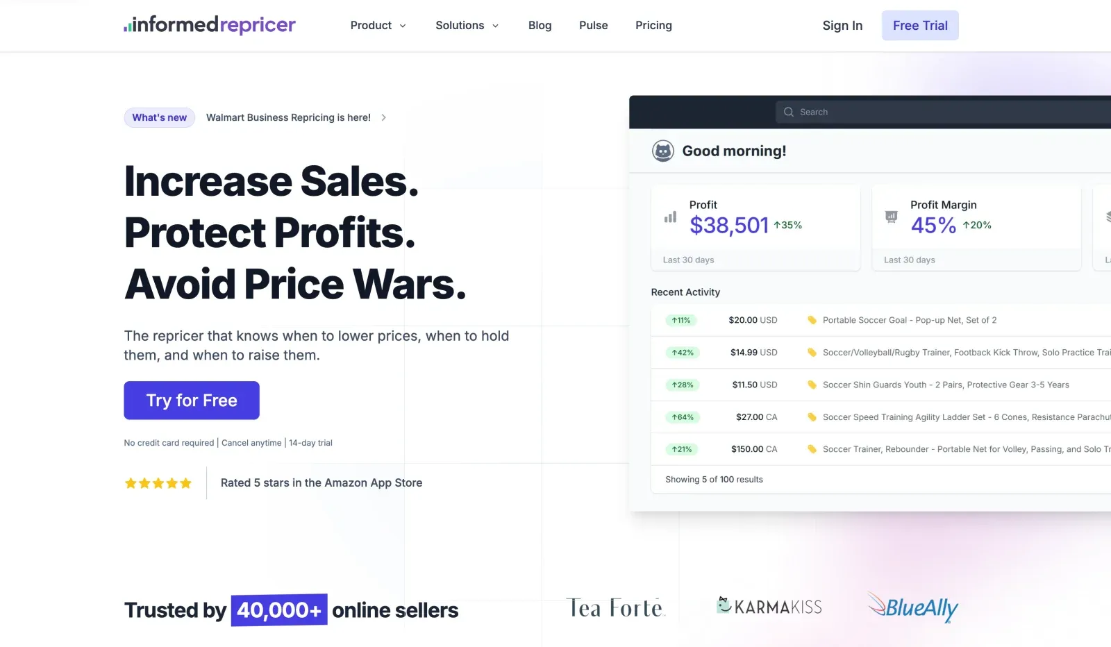 Informed Repricer dashboard