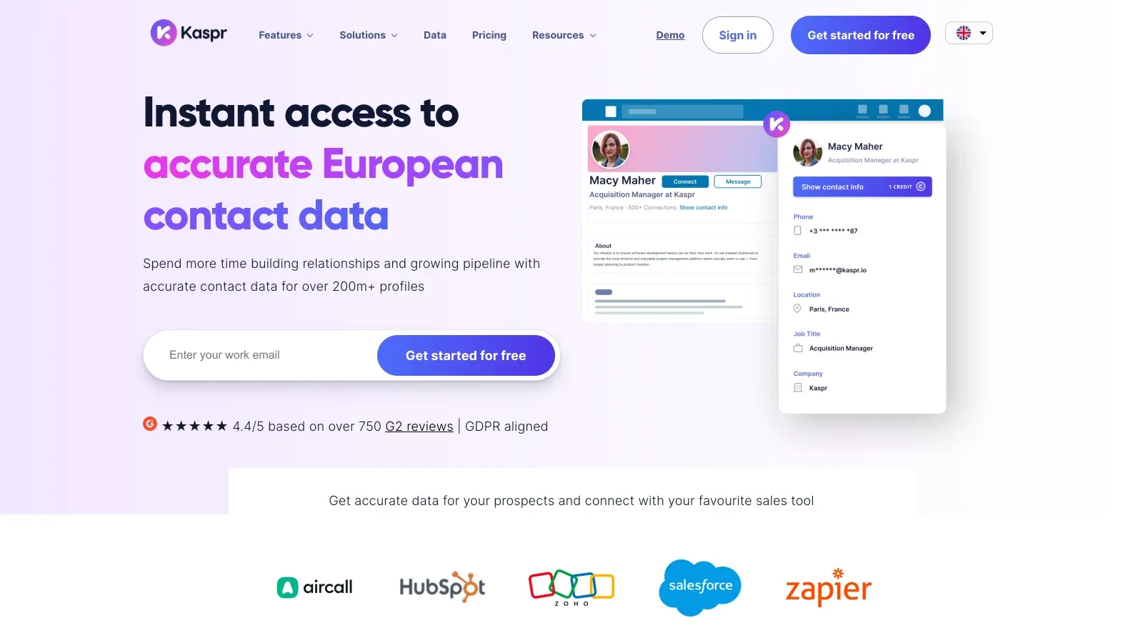 Kaspr official website screenshot
