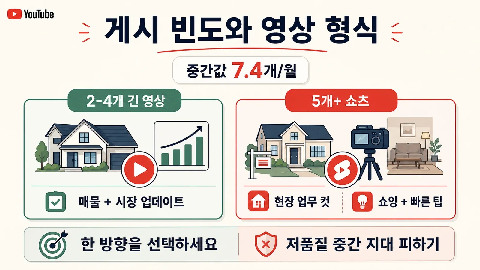 게시 빈도와 영상 형식