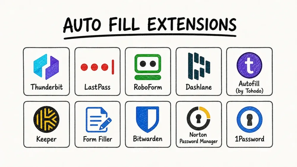 Top 10 des meilleures extensions de remplissage automatique pour Chrome en 2026