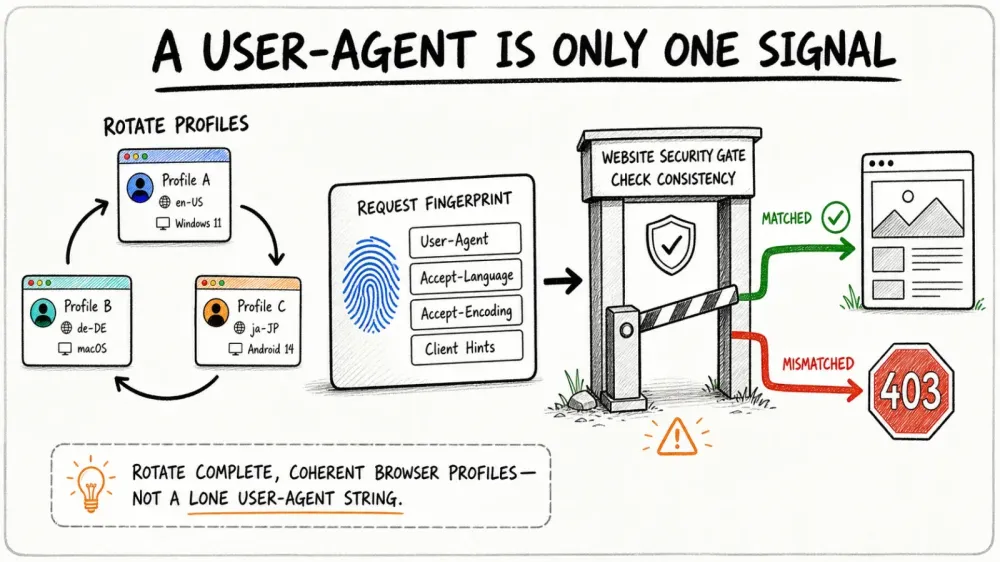 网页爬虫的 User Agent:2026 年真正管用的做法