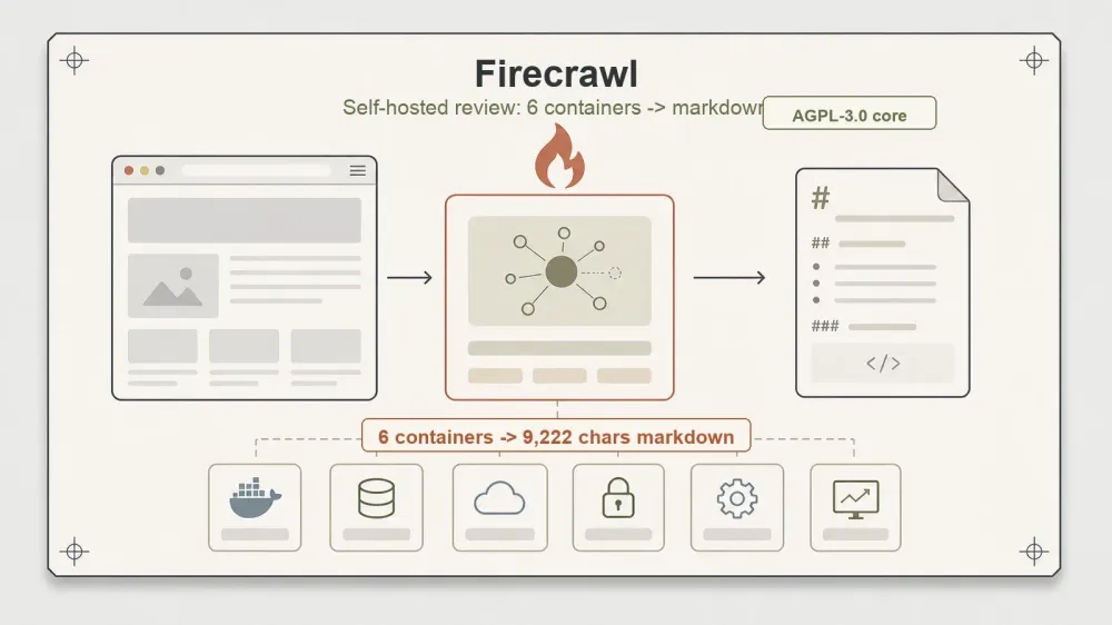 Firecrawl المستضاف ذاتيًا، تم اختباره: ماذا تمنحك ست حاويات في Markdown جاهز لنماذج اللغة الكبيرة