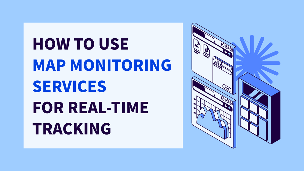 How to use map monitoring services for real-time tracking graphic with charts and interface icons
