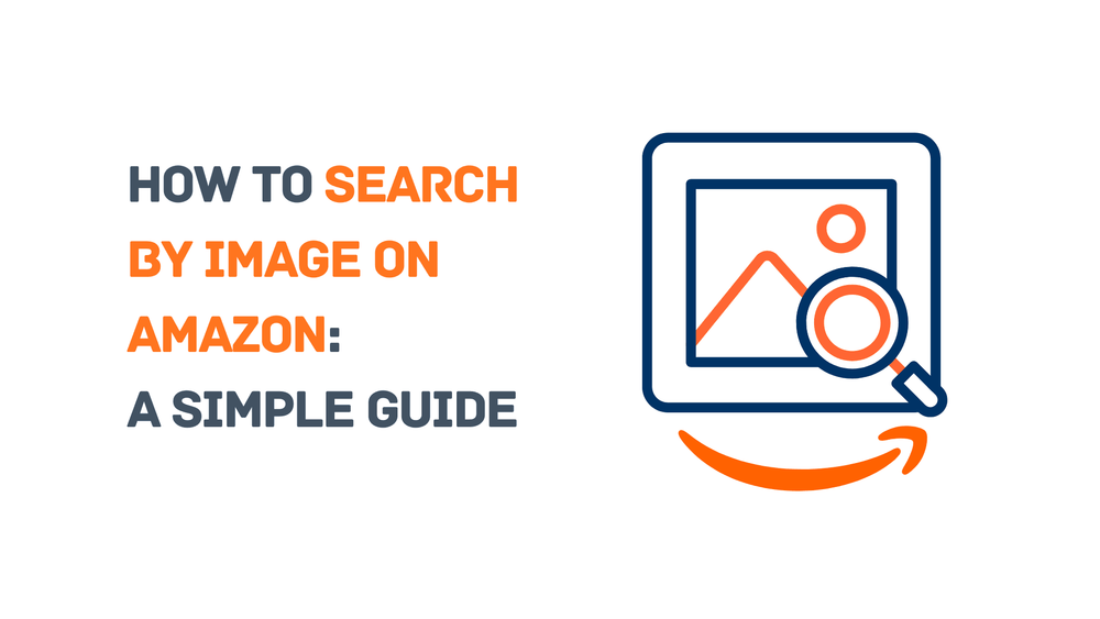 Guide to searching by image on Amazon with magnifying glass icon