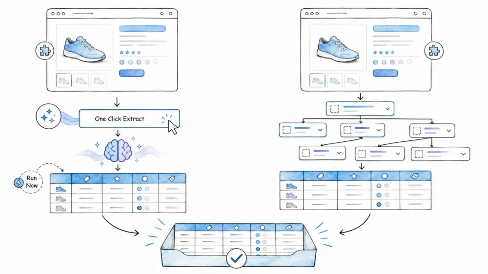 Thunderbit vs Web Scraper.io: Agentní extrakce versus sitemapy generované AI