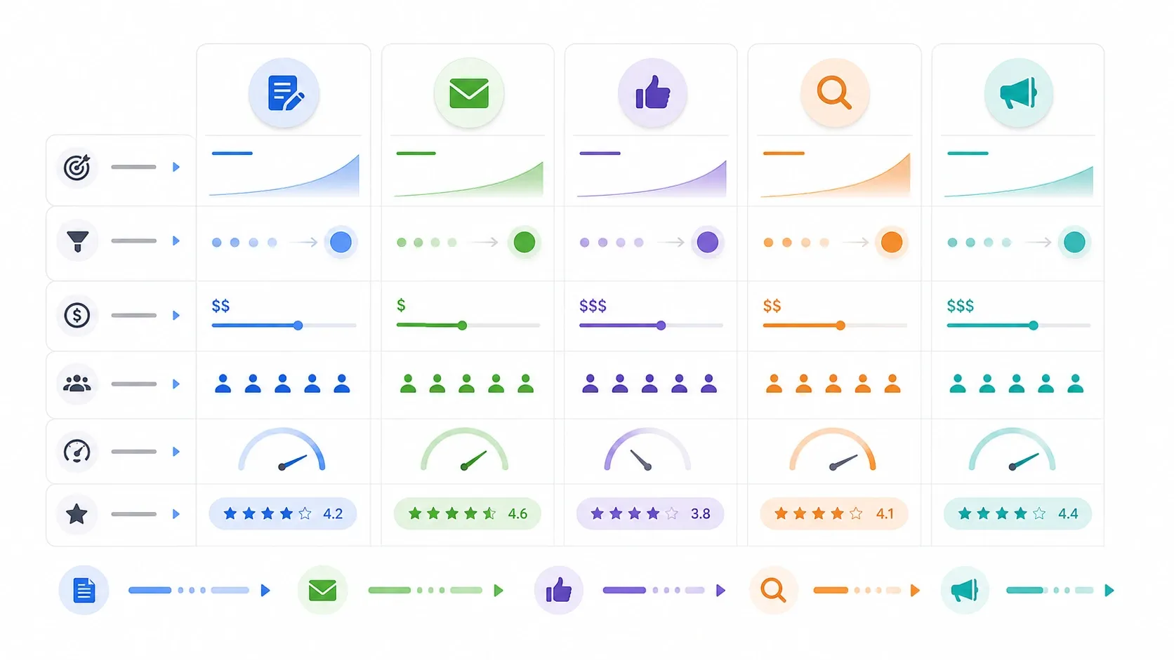 Lead generation channel performance matrix