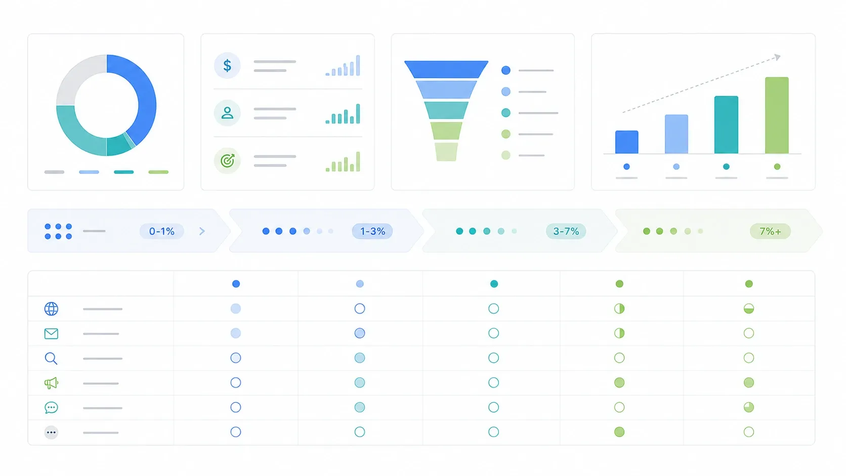 Lead generation funnel and benchmark framework