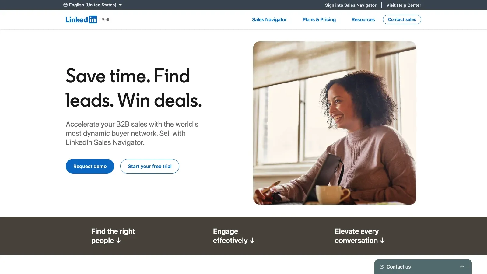 LinkedIn Sales Navigator official website screenshot