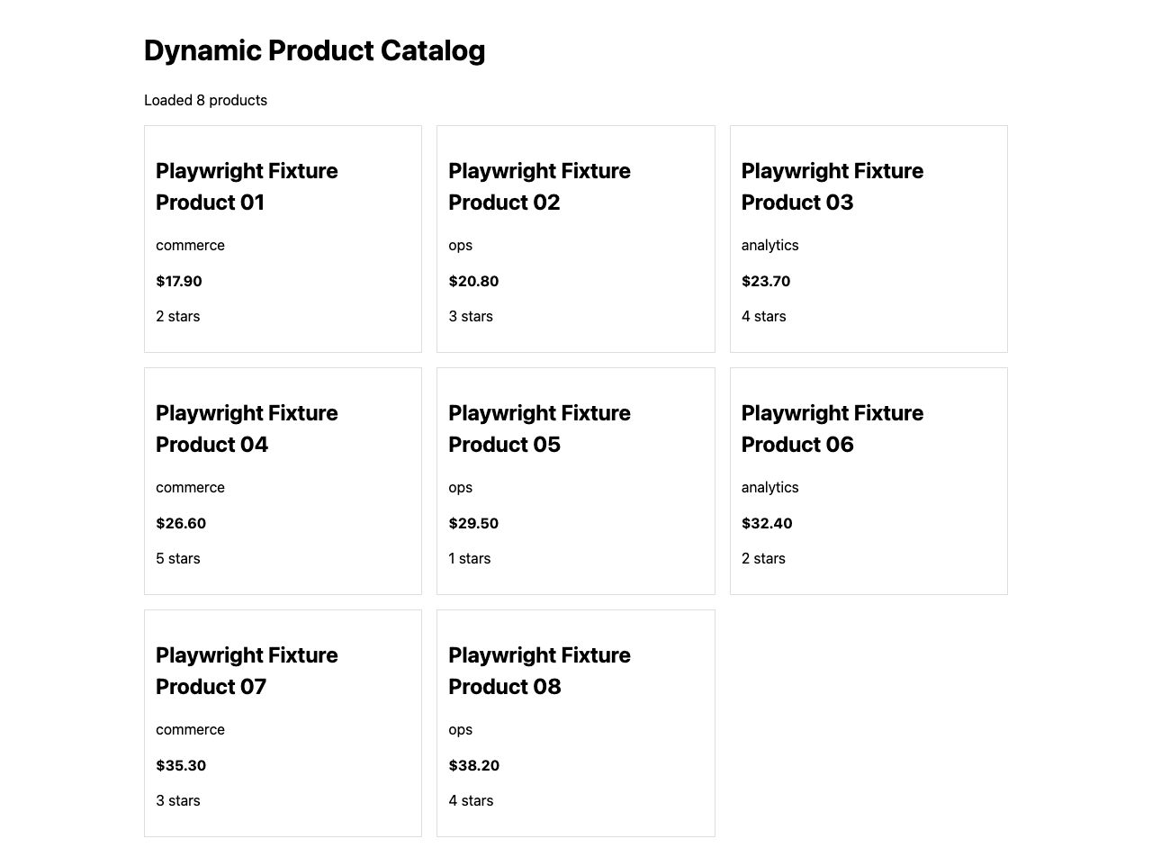 Playwright rendered dynamic fixture screenshot