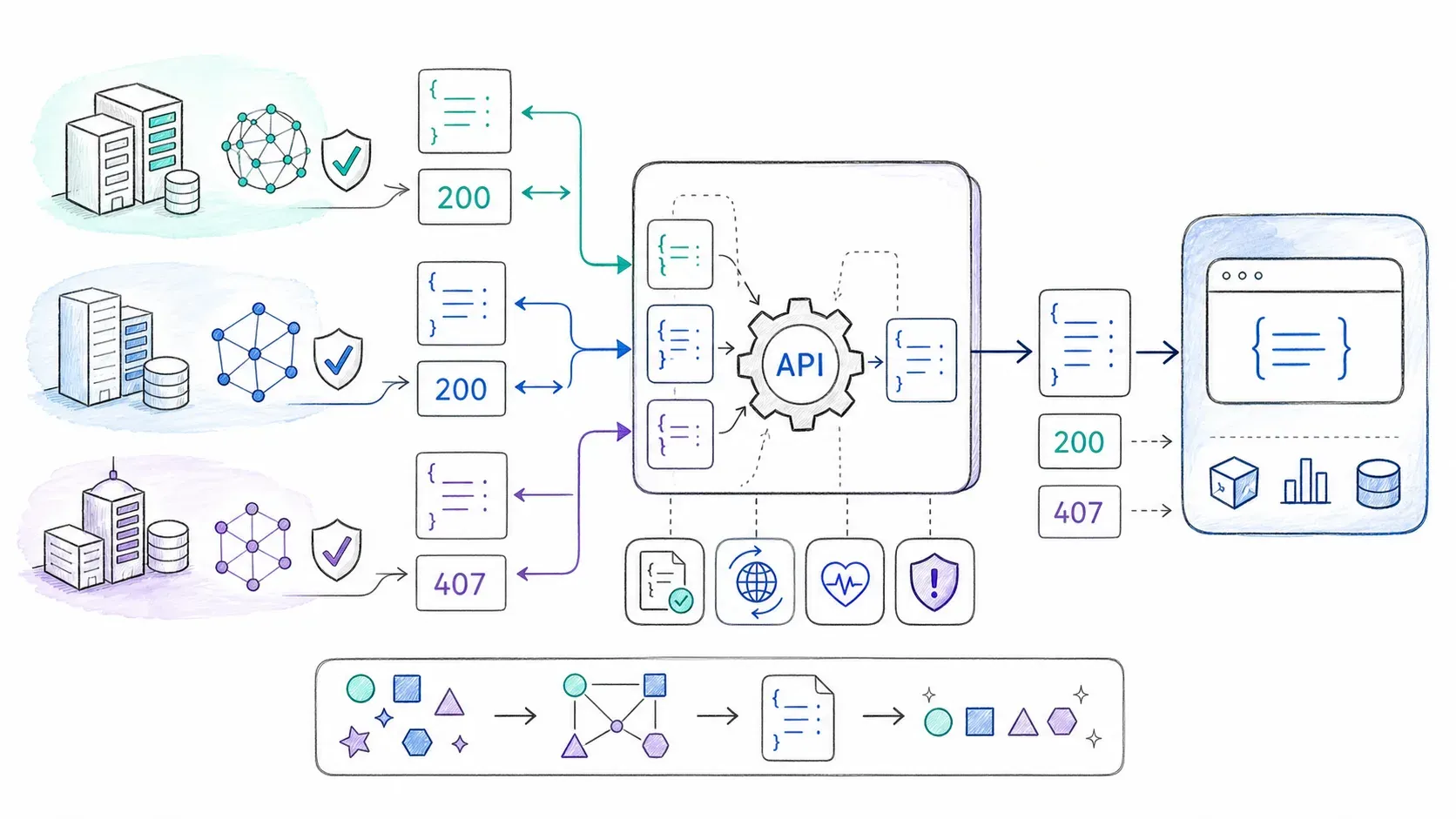 Provider-neutral API adapter normalizing multiple proxy provider responses
