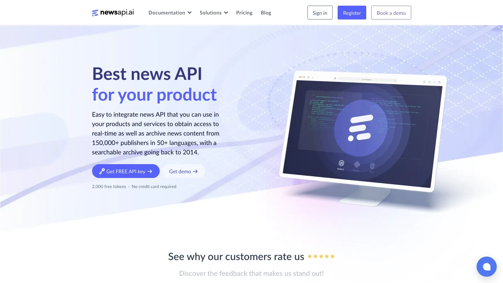 NewsAPI.ai official website screenshot