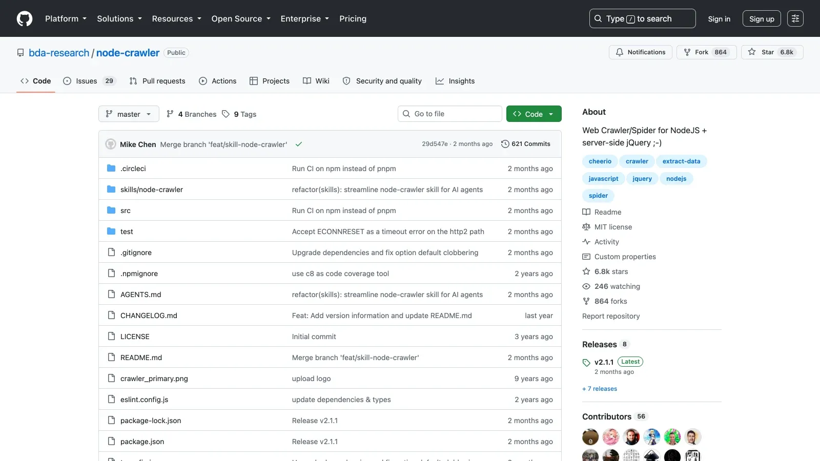 Node Crawler official website screenshot
