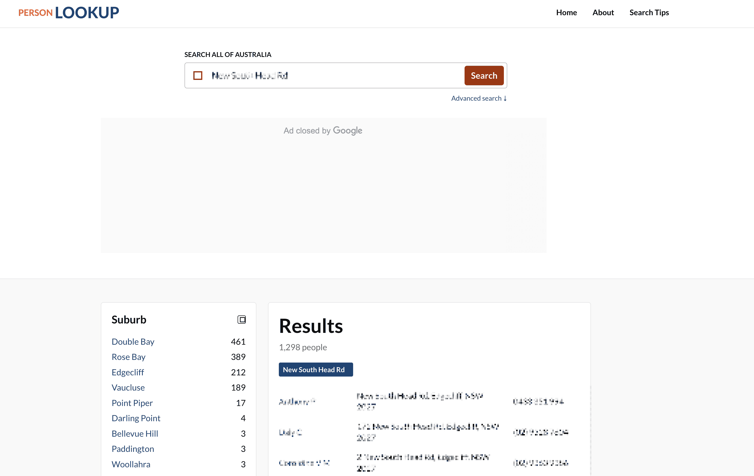 Address Search Result Screenshot