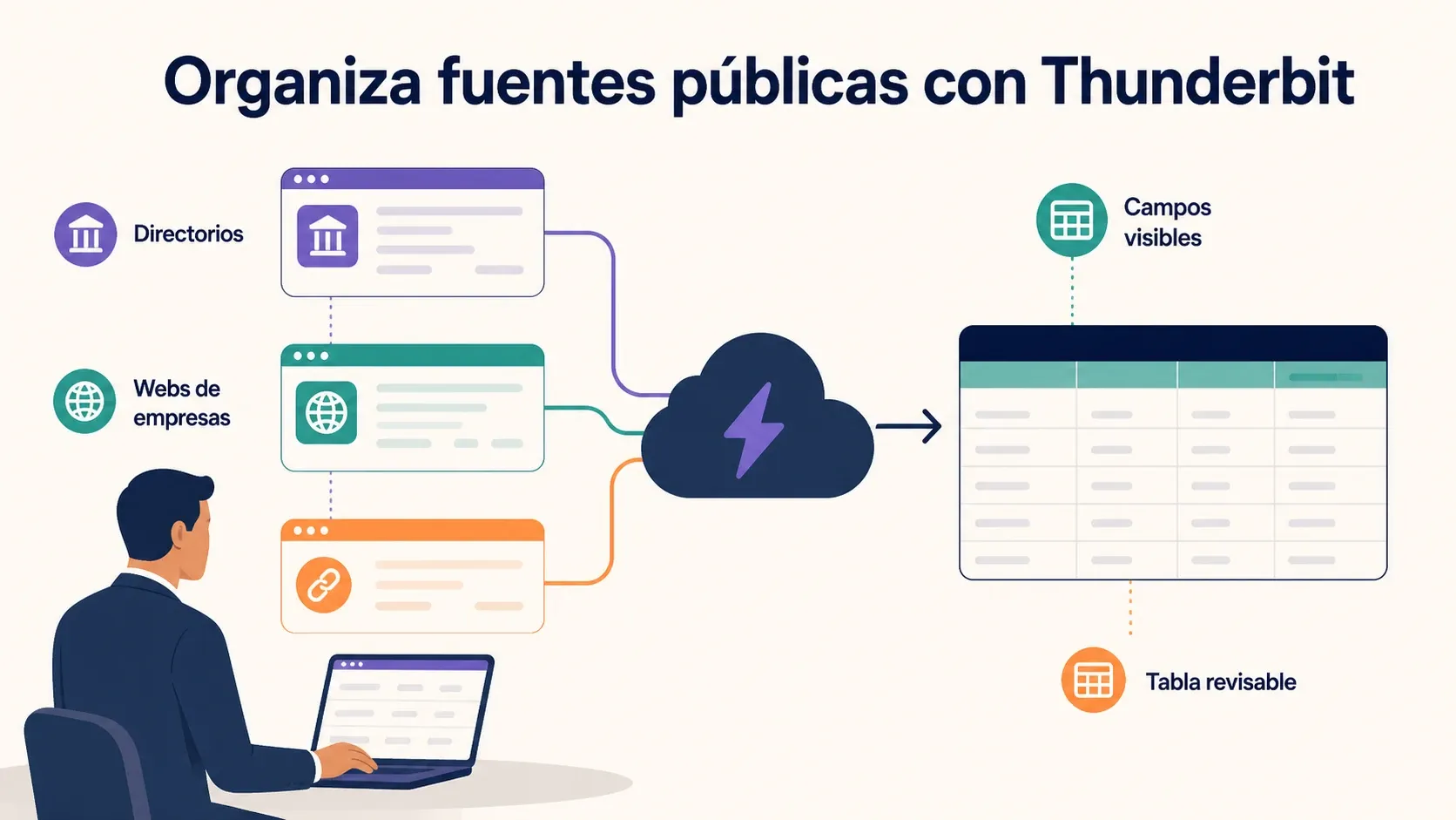 Cómo organizar fuentes públicas con Thunderbit