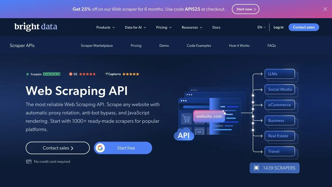 Official Bright Data website screenshot