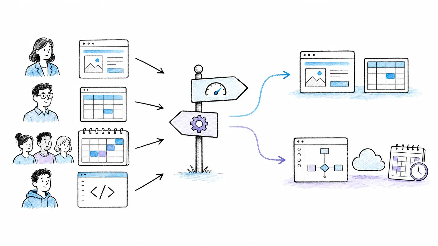 Business research operations and developer personas routed by workflow needs