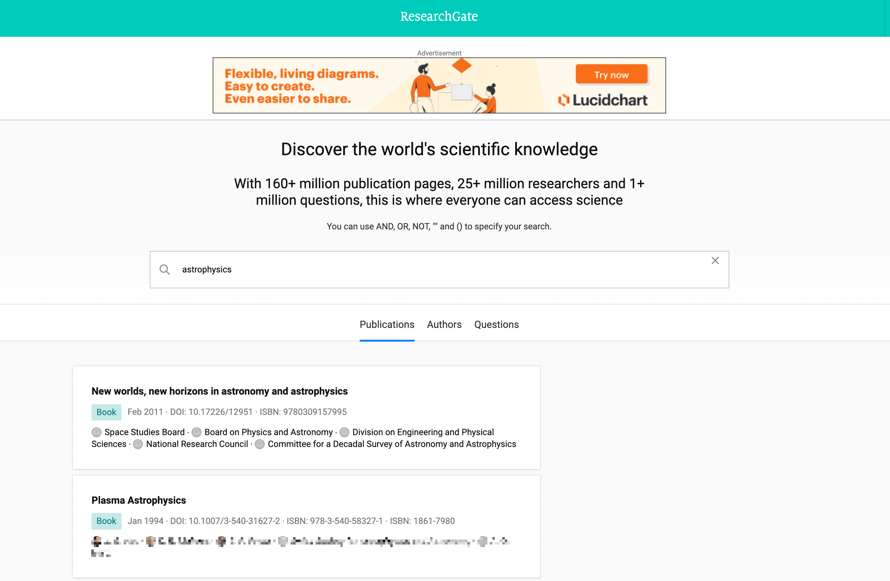 Publications Screenshot