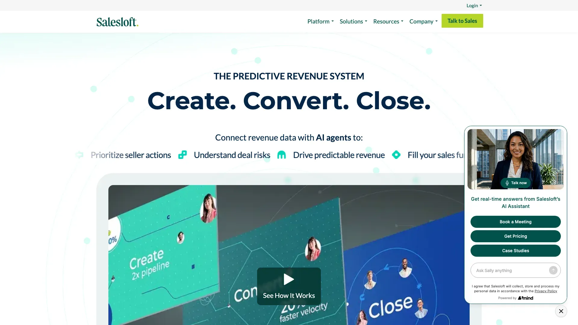 SalesLoft official website screenshot