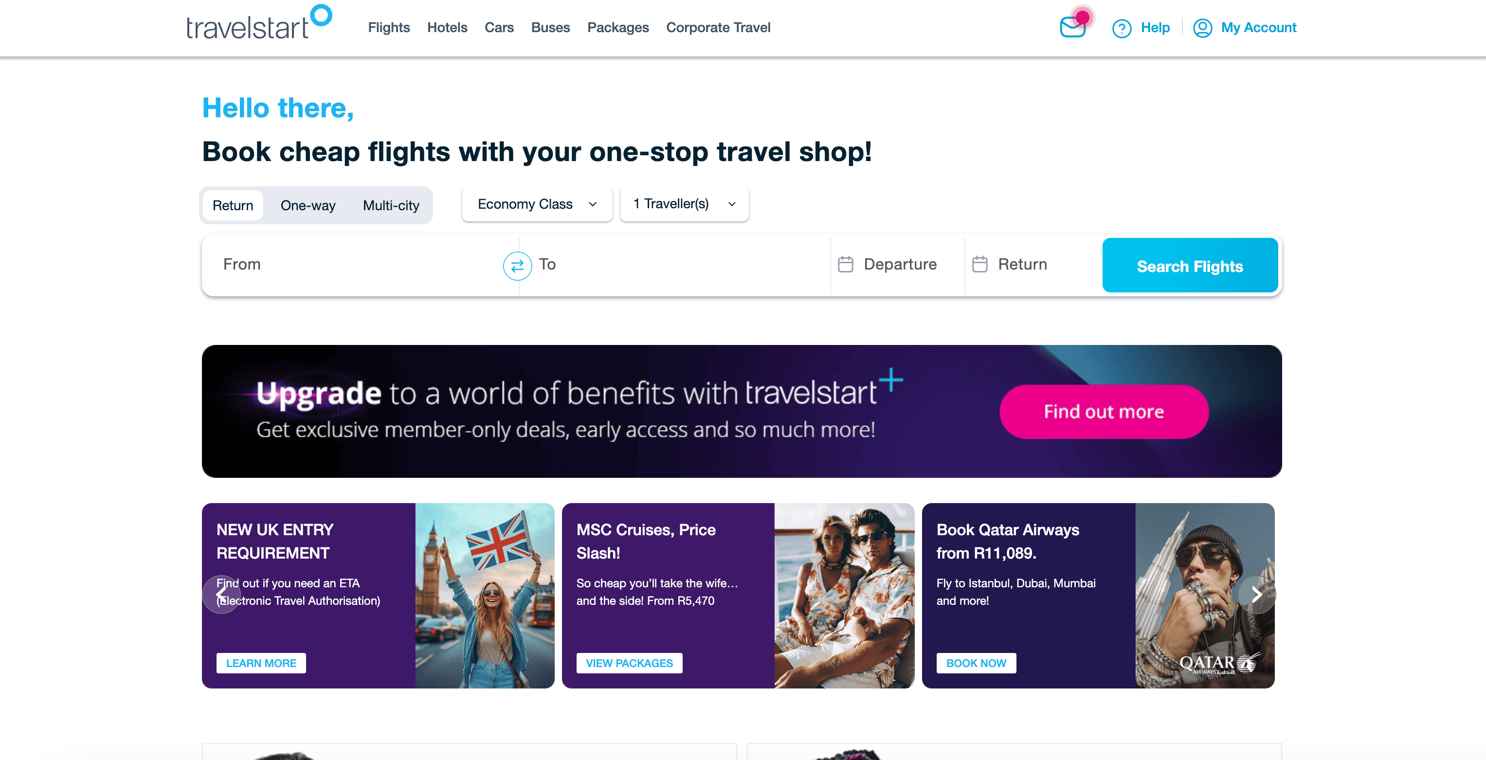 Travelstart Homepage Screenshot