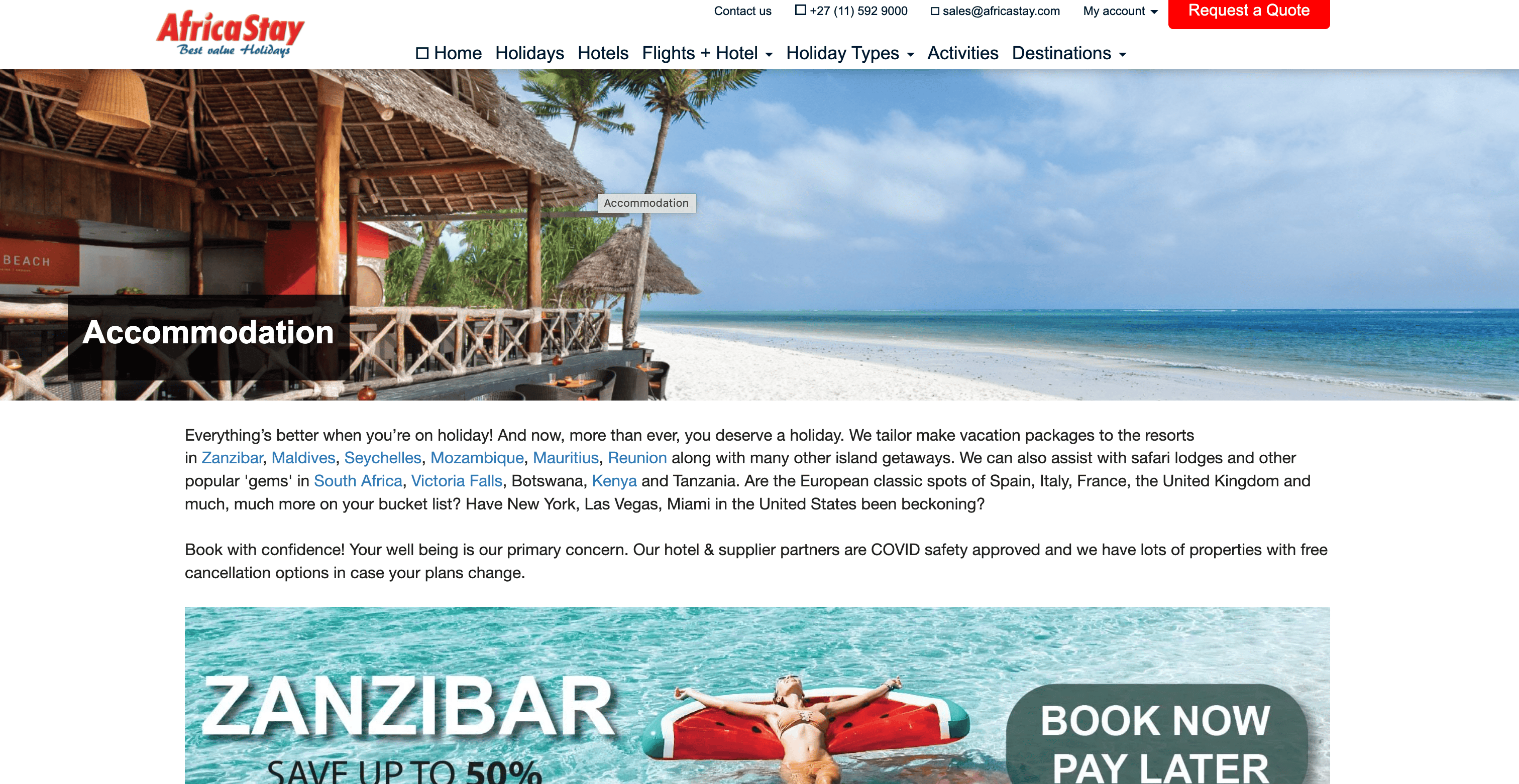 AfricaStay Homepage