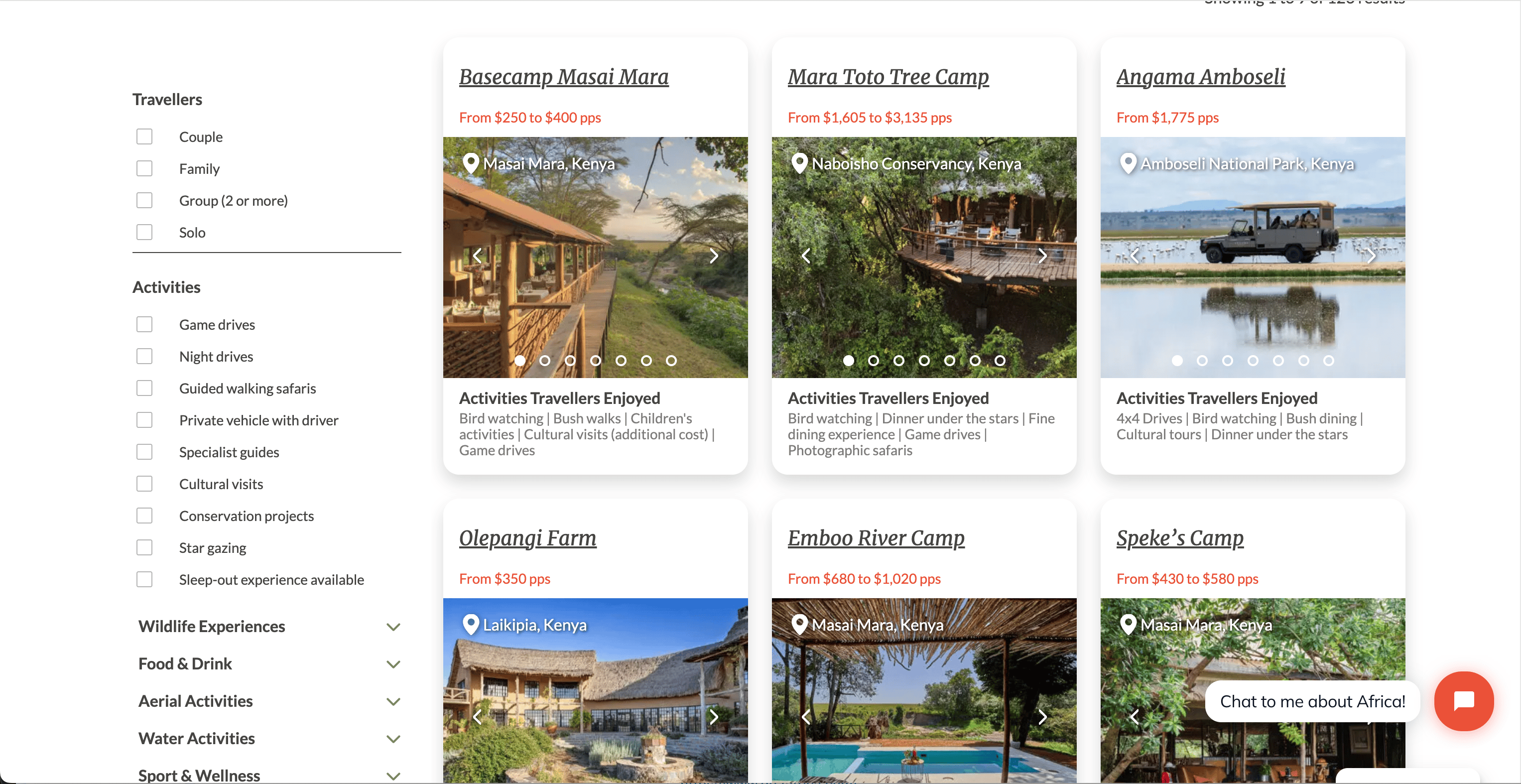 Accommodation Listing Screenshot