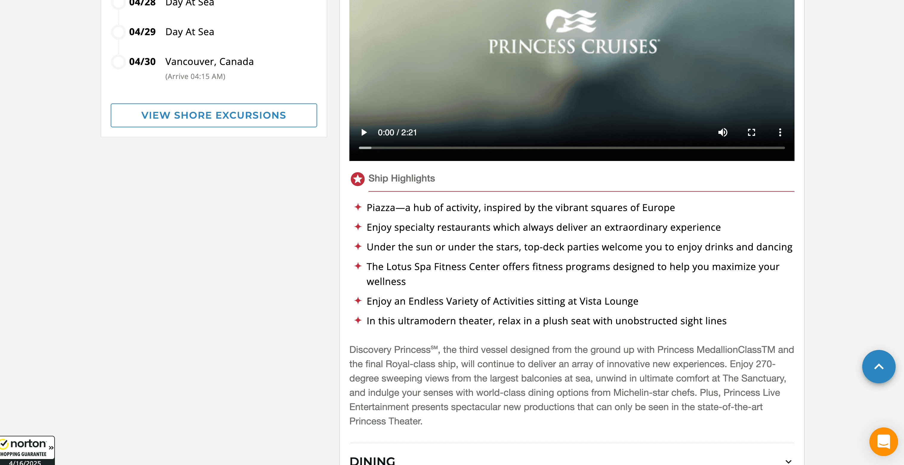 CruiseDirect Details Page