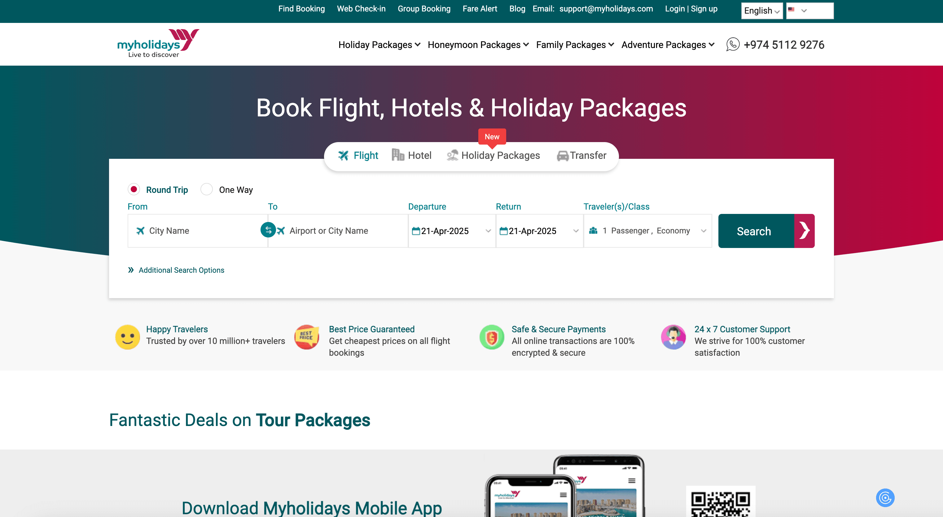 Myholidays Homepage