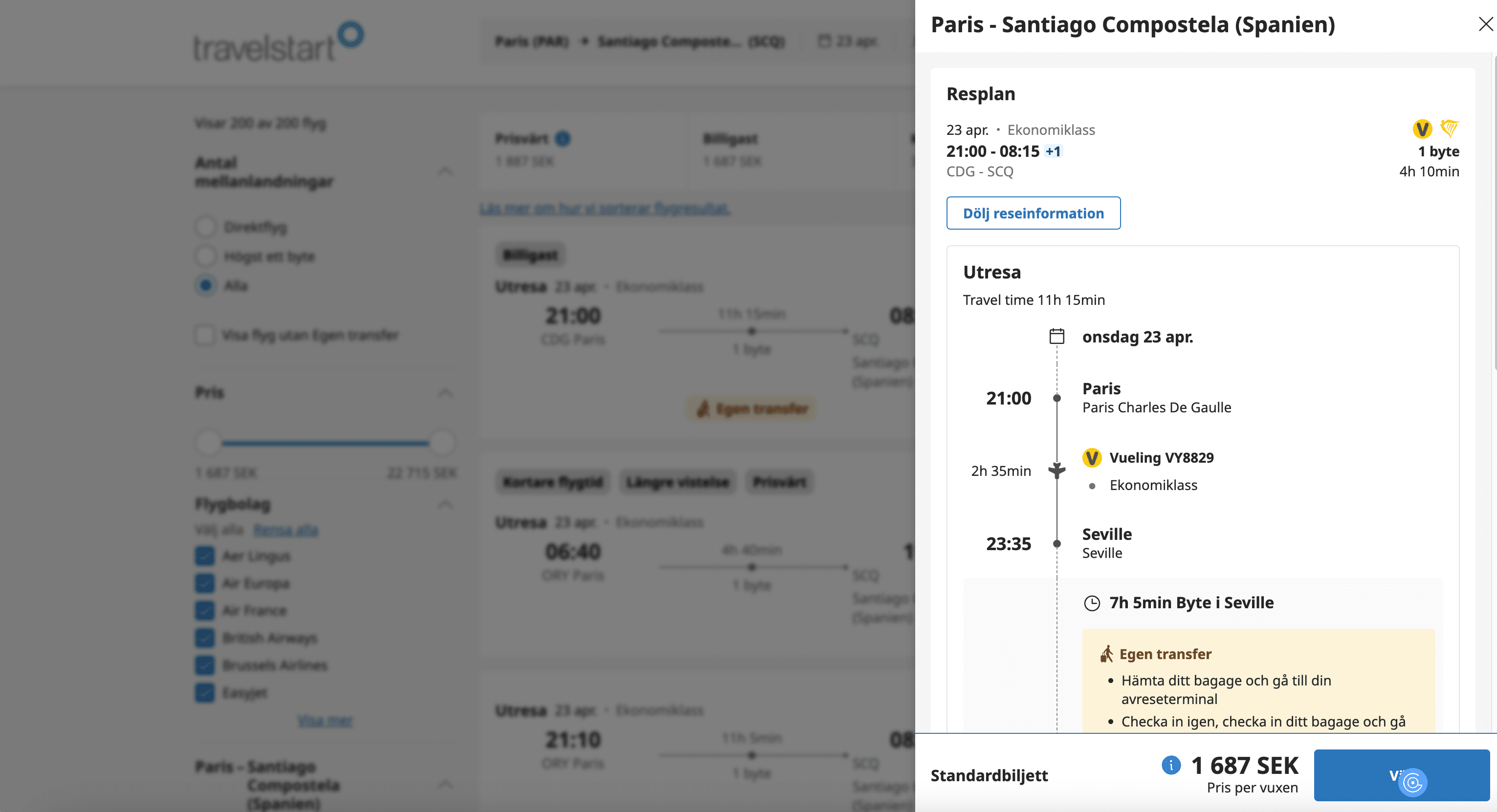 Flights Details Page Screenshot