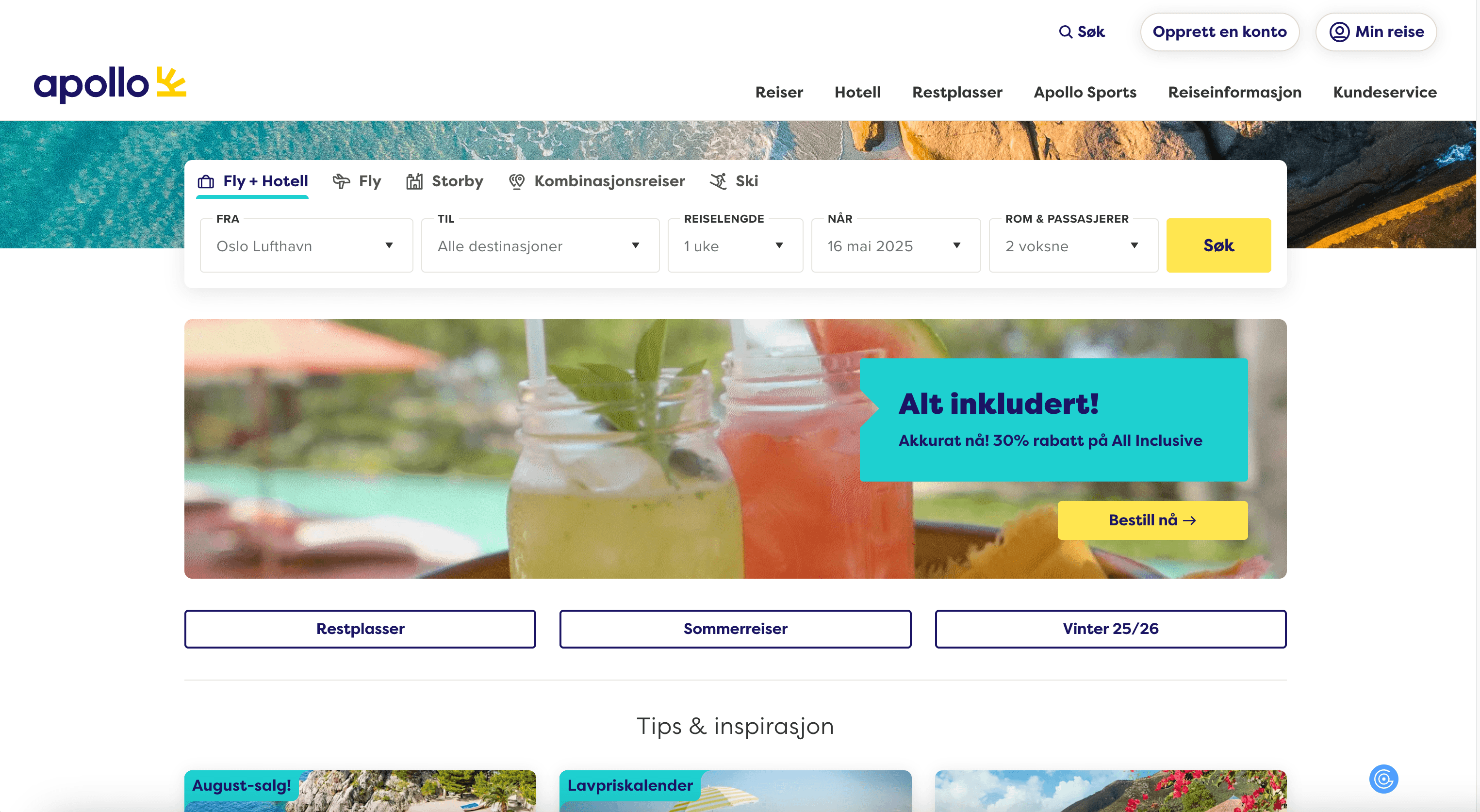Apollo.no Homepage
