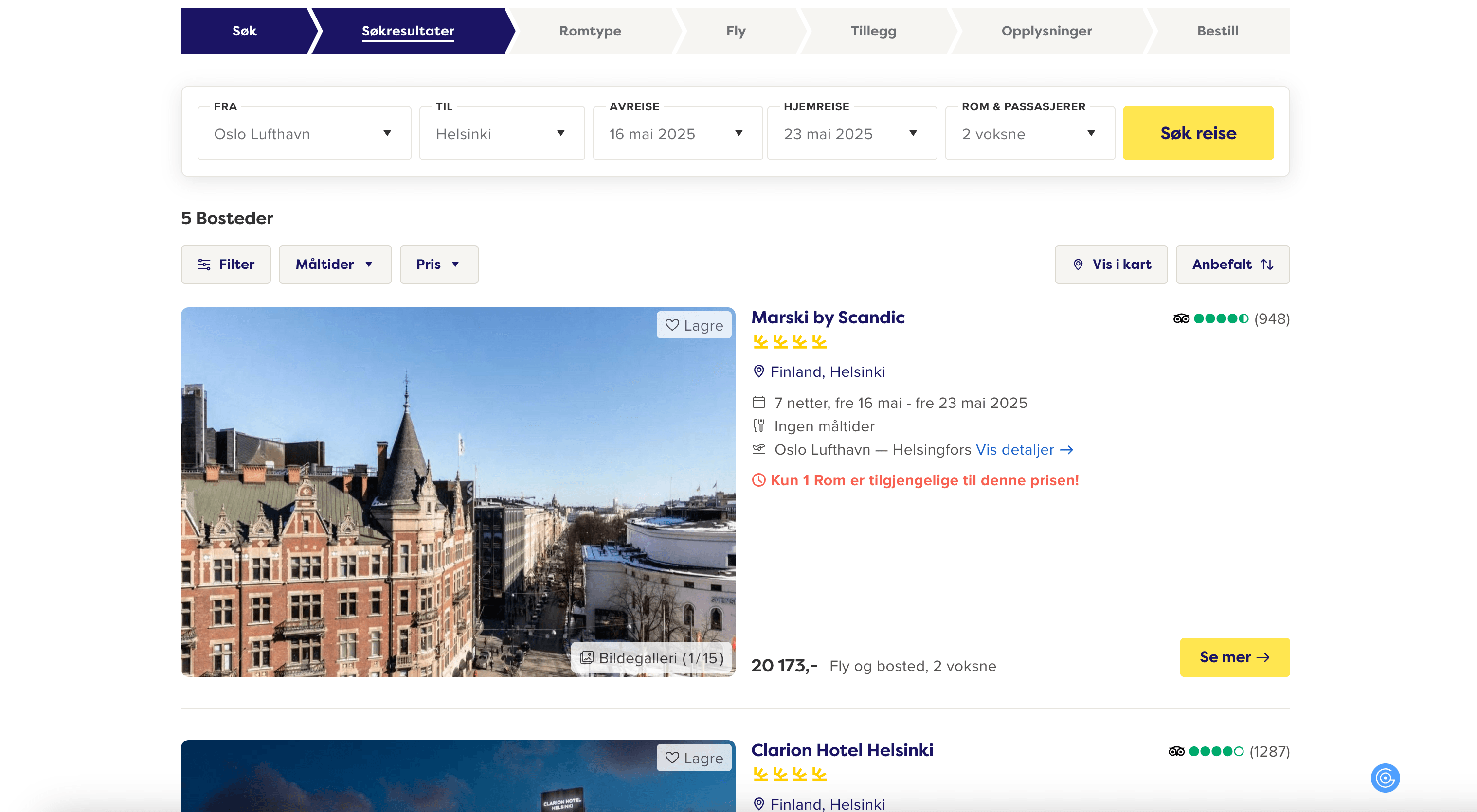 Apollo.no Hotels Search Result